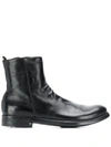 Officine Creative Polished Leather Ankle Boots In Black
