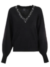 PINKO PINKO WOMEN'S BLACK WOOL SWEATER,1B13ZJY5T3Z99 S