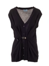 PRADA PRADA WOMEN'S BLACK WOOL CARDIGAN,P29833S1921A73F0002 40