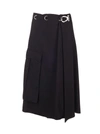 PRADA PRADA WOMEN'S BLACK VISCOSE SKIRT,P114QS1921RW8F0002 38