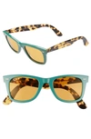 Ray Ban 'classic Wayfarer' 50mm Polarized Sunglasses - Green In Green
