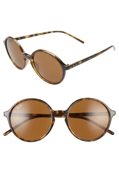 Ray Ban Ray-ban Women's Round Sunglasses, 53mm In Havana/ Brown Solid