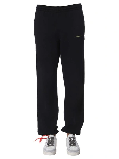 Off-white Unfinished Jogging Pants In Black Silver