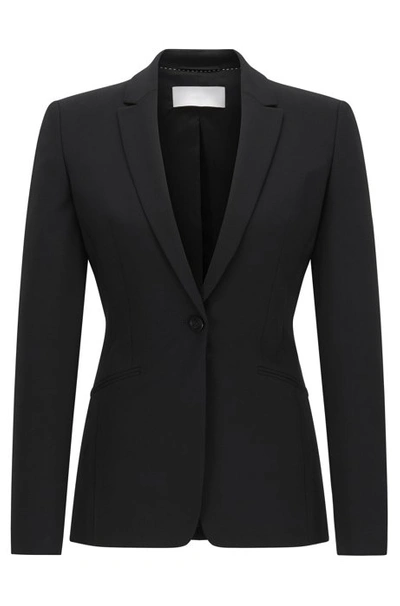 HUGO BOSS REGULAR-FIT JACKET IN STRETCH WOOL WITH CURVED LAPELS