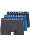 HUGO BOSS THREE-PACK OF STRETCH-COTTON TRUNKS WITH LOGO WAISTBANDS MEN'S UNDERWEAR AND NIGHTWEAR SIZE L