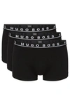 HUGO BOSS THREE-PACK OF STRETCH-COTTON TRUNKS WITH LOGO WAISTBANDS