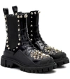 DOLCE & GABBANA STUDDED LEATHER ANKLE BOOTS,P00407627