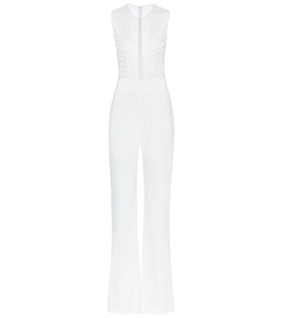Galvan Soho Satin-crêpe Bridal Jumpsuit In White