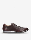 MAGNANNI PERFORATED STRIPED LEATHER TRAINERS,5120-10004-3266633109
