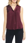 Vince Camuto Rumpled Satin Blouse In Cabernet