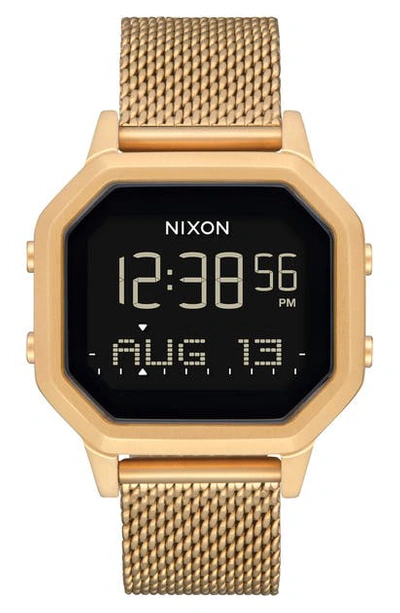 Nixon Siren Digital Bracelet Watch, 36mm In Gold/ Black/ Gold