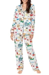 BEDHEAD PAJAMAS X MONOPOLY PRINT LONG SLEEVE STRETCH COTTON PAJAMAS,BH2921282MO