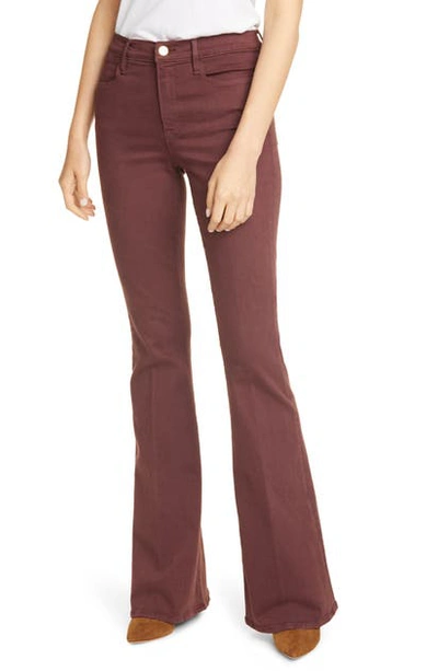 Frame Le High Flare Jeans In Bordeaux