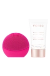 FOREO LUNA(TM) FOFO SKIN ANALYSIS FACIAL CLEANSING BRUSH & MICRO-FOAM CLEANSER SET,F070A