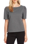 VINCE CAMUTO CLASSIC CHECK PUFF SHOULDER BLOUSE,9169063