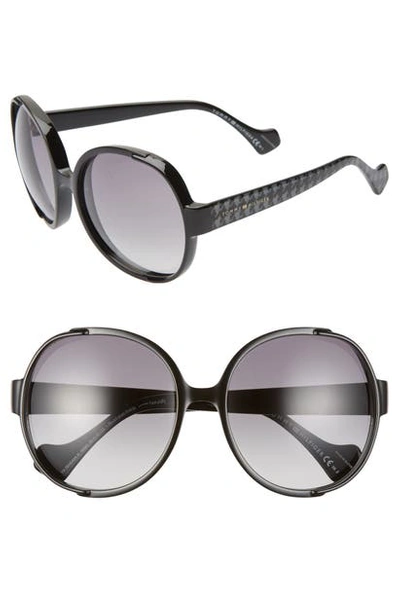Tommy Hilfiger X Zendaya 60mm Gradient Round Sunglasses In Black/ Dkgrey Gradient