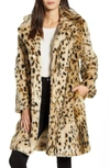 CUPCAKES AND CASHMERE JERICHO LEOPARD FAUX FUR COAT,CJ400264