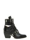 Chloé Rylee Cutout Glossed-leather Ankle Boots In Black