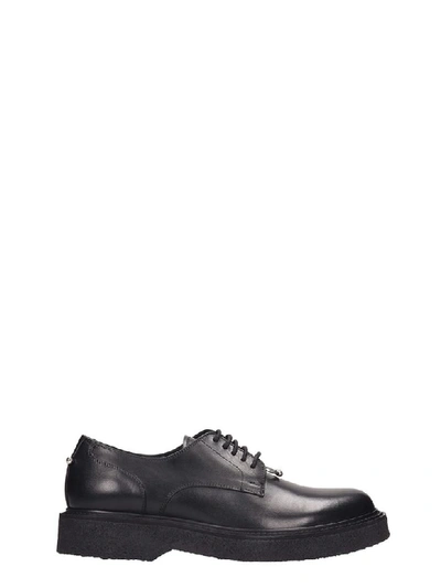 Neil Barrett Pirced Punk Lace Up Shoes In Black Leather