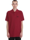 RAF SIMONS POLO IN BORDEAUX COTTON,11140464