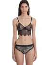 OFF-WHITE LACE BUSTIER LINGERIE IN BLACK POLYAMIDE,11140151