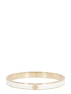 Tory Burch Enamel Brass Bracelet With Logo In Ivory