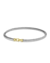 DAVID YURMAN CABLE BUCKLE BRACELET IN SILVER WITH 18K GOLD, 3MM,PROD117500171