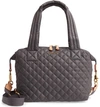 Mz Wallace Medium Sutton Bag - Grey In New Magnet