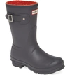 Hunter Original Insulated Short Waterproof Rain Boot In Luna