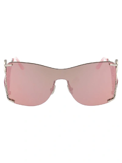 Philipp Plein Sunglasses In Kuxu Nickel Pink Mirror Pink