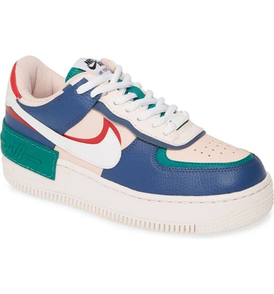 Nike Air Force 1 Shadow Sneaker In Mystic Navy/ White/ Pink/ Red