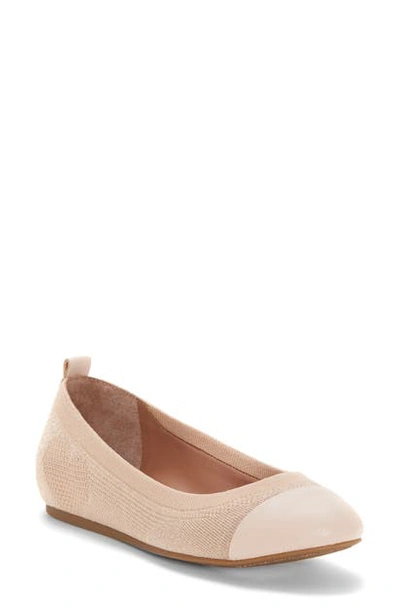 Ed Ellen Degeneres Lilli Knit Ballet Flat In Metallic Leather