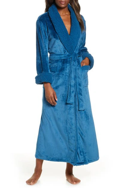 Natori Plush Robe In Hab Harbor Blue