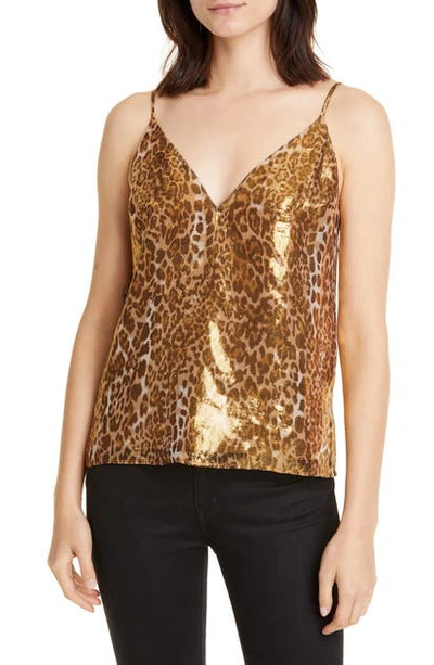Cami Nyc The Olivia Metallic Silk Blend Camisole In Animal Lam