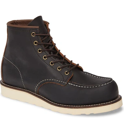 Red Wing 6 Inch Moc Toe Boot In Black Prairie Leather