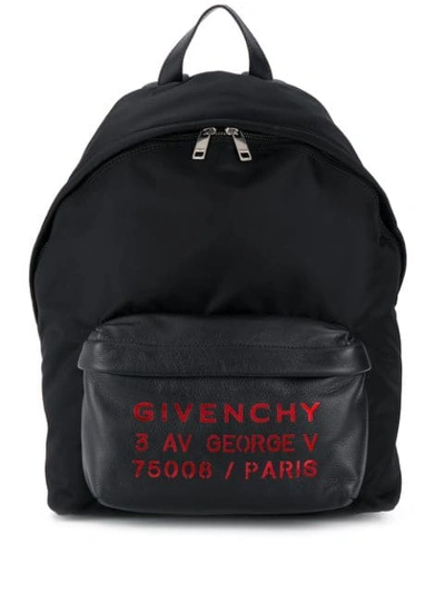 Givenchy Embroidered Textured-leather And Nylon Backpack In Black/white