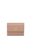 Prada Trifold Logo Wallet In Pink