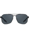Prada Linea Rossa 62mm Polarized Pilot Sunglasses In Black