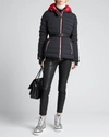 MONCLER CHANNEL-QUILT TRICOLOR-ZIP JACKET W/ BELT,PROD149620230