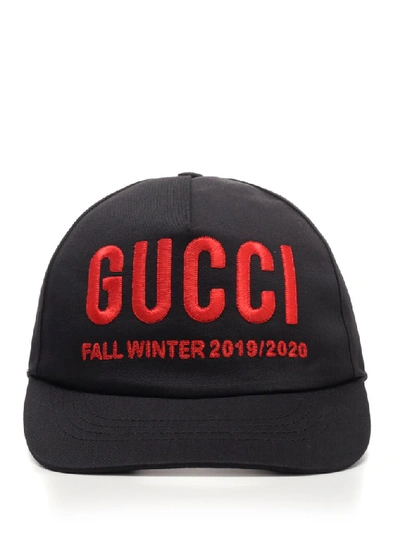 Gucci Logo Embroidered Baseball Cap In Black