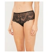 AUBADE AUBADE WOMEN'S BLACK DANSE DES SENS LOW-RISE FLORAL-LACE BRIEFS,29589859