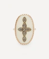 Pascale Monvoisin 9k Rose Gold Bowie No. 3 White Diamond Cross Ring In Rose Gold