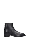 ROYAL REPUBLIQ HUNTER HIGH HEELS ANKLE BOOTS IN BLACK LEATHER,11142307