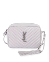 Saint Laurent Lou Medium  Ysl Monogram Calfskin Camera Crossbody Bag - Aged Silver Hardware In Granite