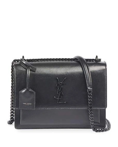 SAINT LAURENT SUNSET MEDIUM YSL CROSSBODY BAG IN SMOOTH LEATHER,PROD226740131