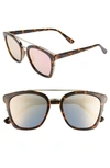 Quay X Chrissy Teigen Sweet Dreams 51mm Square Sunglasses In Tort/ Rose