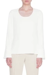 AKRIS PUNTO TRUMPET CUFF BLOUSE,716100039002