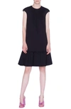 AKRIS PUNTO FLOUNCE HEM BONDED JERSEY DRESS,740200070059