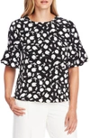 VINCE CAMUTO FLORAL SHADOW FLUTTER CUFF TOP,9169098
