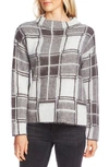 VINCE CAMUTO PLAID MOCK NECK SWEATER,9169217